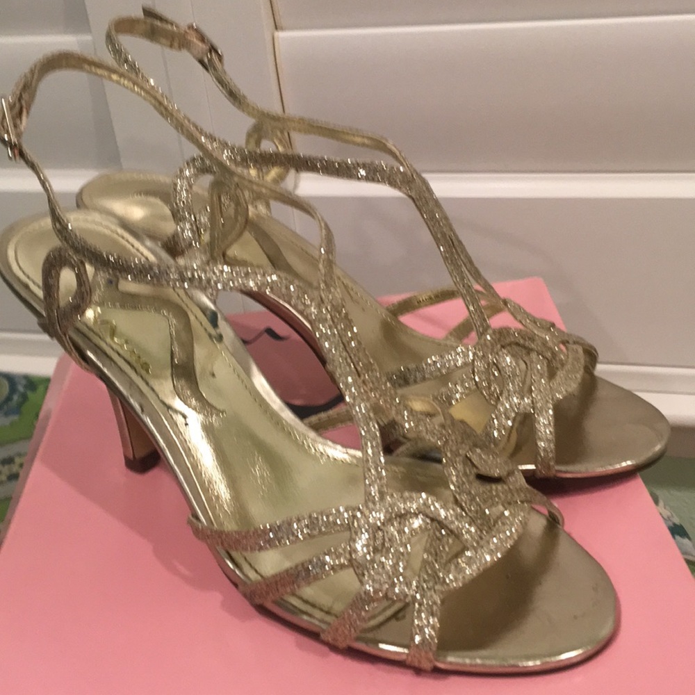 Gold Nina heels